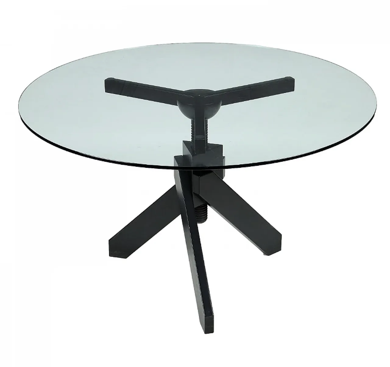 Vidun round table designed by Vico Magistretti in glass, 1980s 2